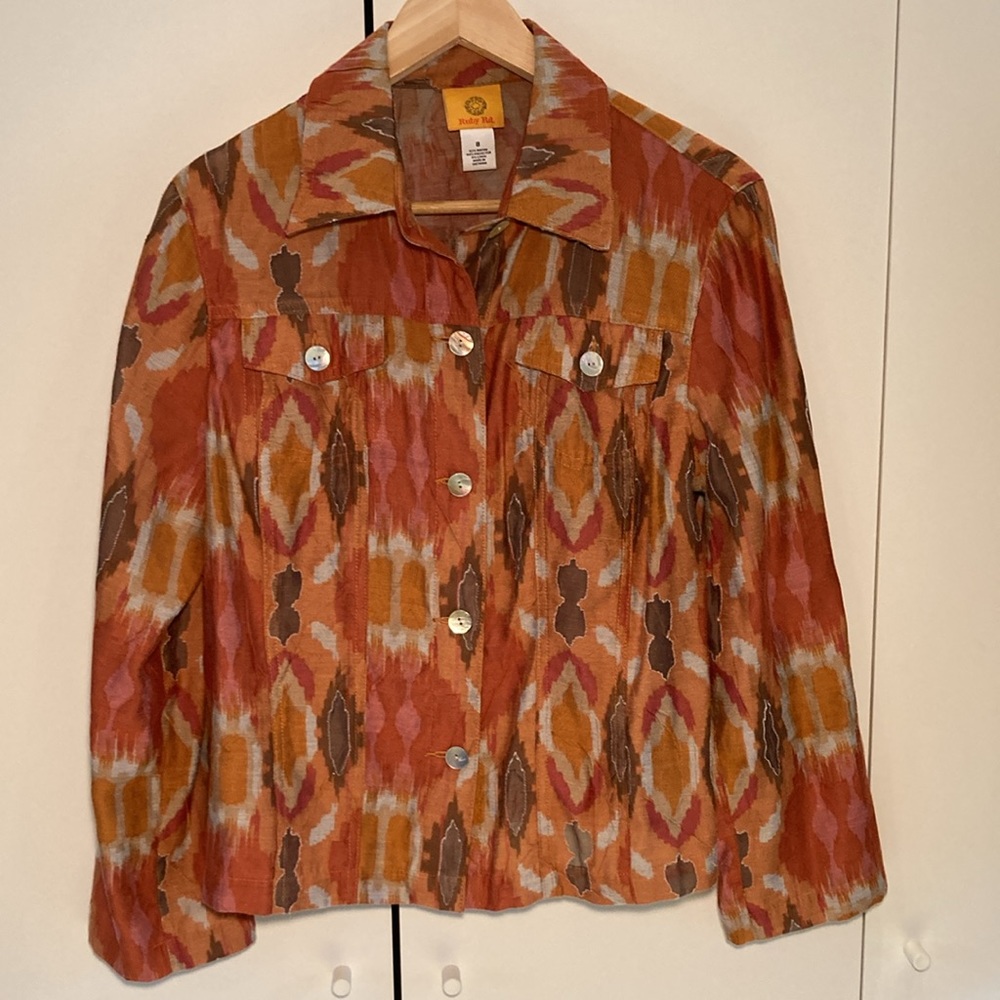 Ruby Rd. Linen Blend Jacket Pearlized Buttons 8 - image 5